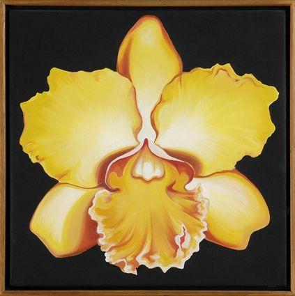 Appraisal: LOWELL NESBITT - YELLOW ORCHID Acrylic on canvas x in