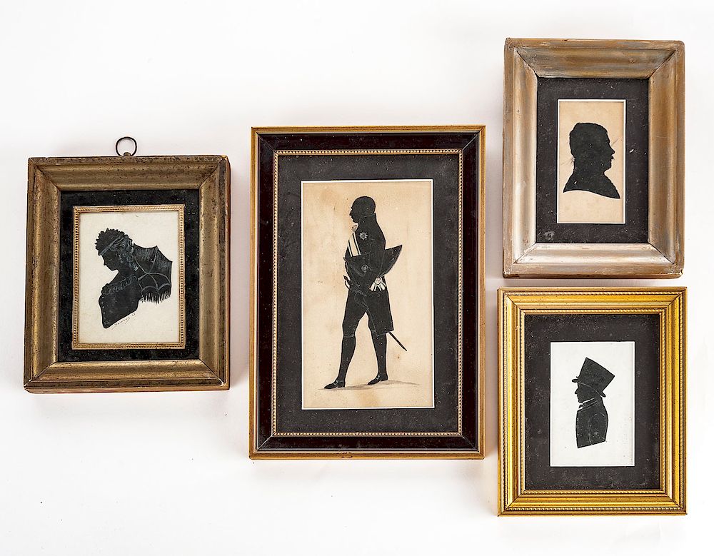 Appraisal: Collection of th C Silhouettes DESCRIPTION Collection of four th