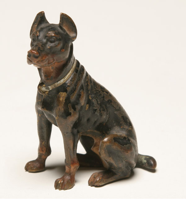 Appraisal: Vienna bronze cold painted figure of a Doberman Pinscher H