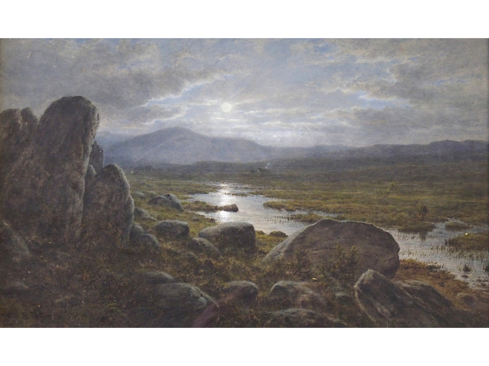 Appraisal: WALLER HUGH PATON RSA RSW Scottish - A MOONLIT LANDSCAPEWatercolour