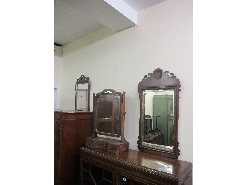 Appraisal: Two Regency style mahogany framed wall mirrors Edwardian dressing mirror