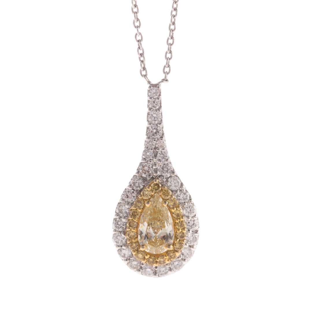 Appraisal: A Lady's Yellow Diamond Pendant in K Gold K white