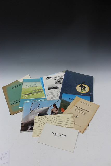 Appraisal: AVIATION BROCHURES - A miscellaneous collection comprising a Hawker -