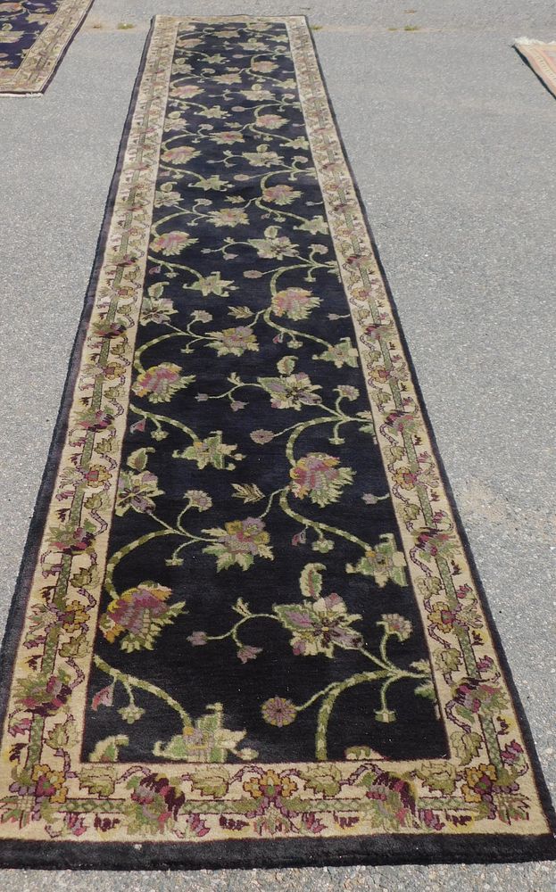 Appraisal: RUGMARK HAND MADE BLACK RUNNER Vintage hand crafted runner by