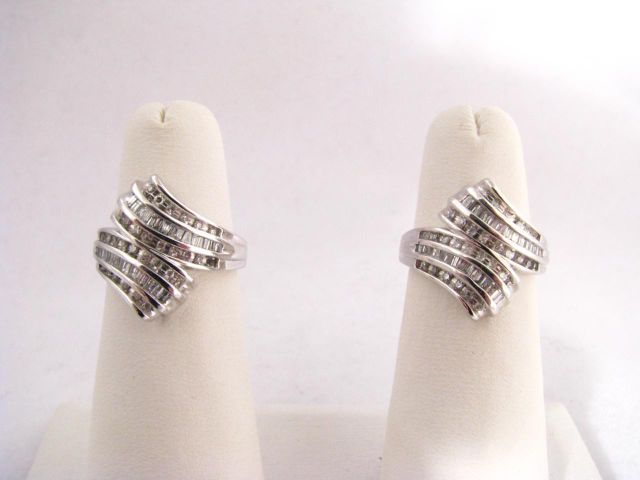 Appraisal: Two lady's K white gold diamond rings both size with