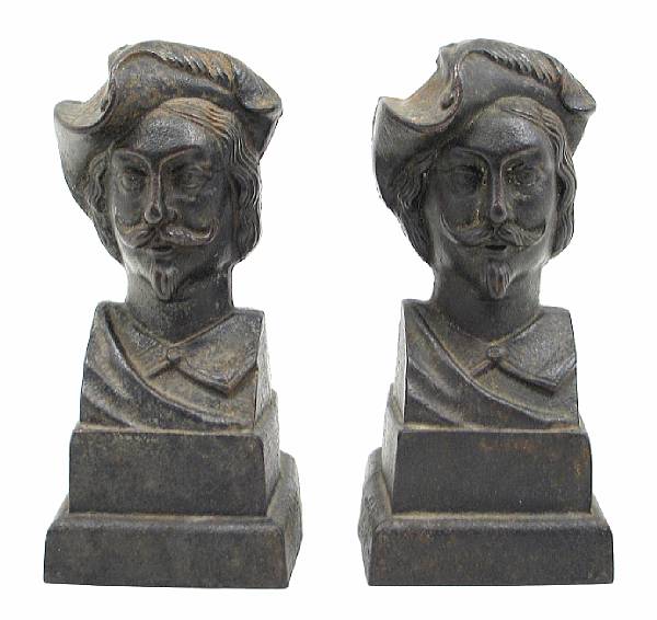 Appraisal: A pair of small cast iron busts height in width