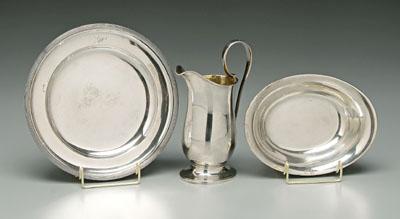 Appraisal: Three pieces Austro-Hungarian silver plate with reeded border marks for