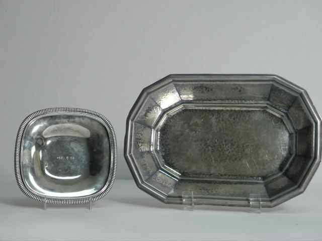 Appraisal: Lot of two German silver dishes Includes an elongated Wilhelm