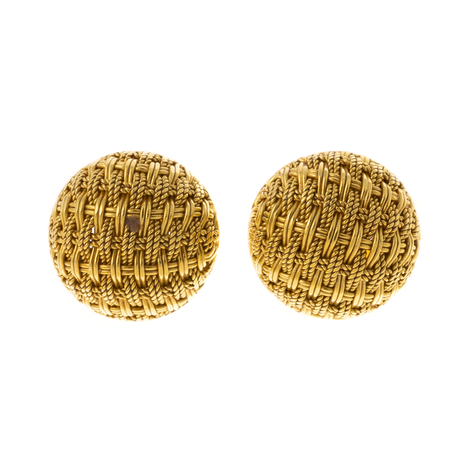 Appraisal: A PAIR OF ROBERTO COIN WOVEN EARRINGS IN K K