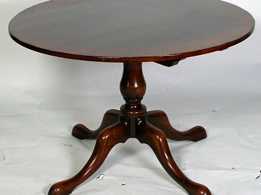 Appraisal: EIGHTEENTH CENTURY STYLE OAK TILT TOP BREAKFAST TABLE the circular