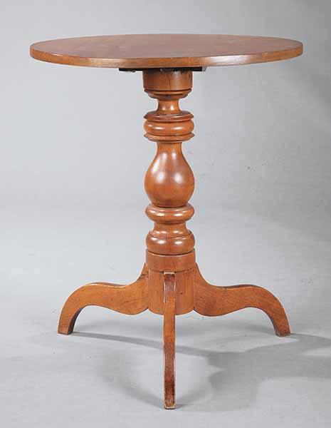 Appraisal: An American Federal Yellow Pine Tilt-Top Table c - probably