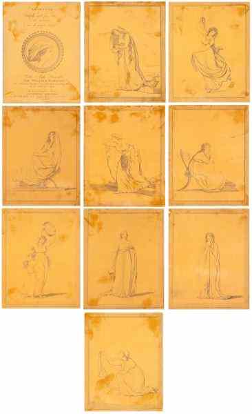 Appraisal: Set of Ten th century Frederick Rehberg DrawingsLady Emma Hamilton