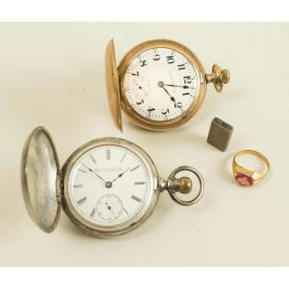 Appraisal: Pocket Watches and Jewelry Lot of pocket watches and jewelry