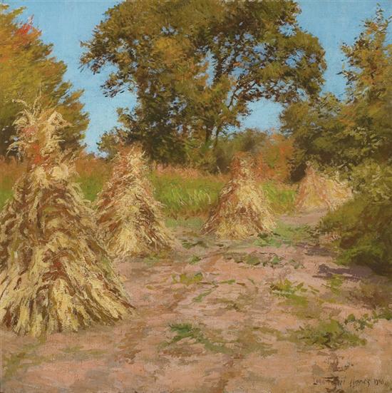 Appraisal: LEON FOSTER JONES American - Hayfield Autumn oil on canvas