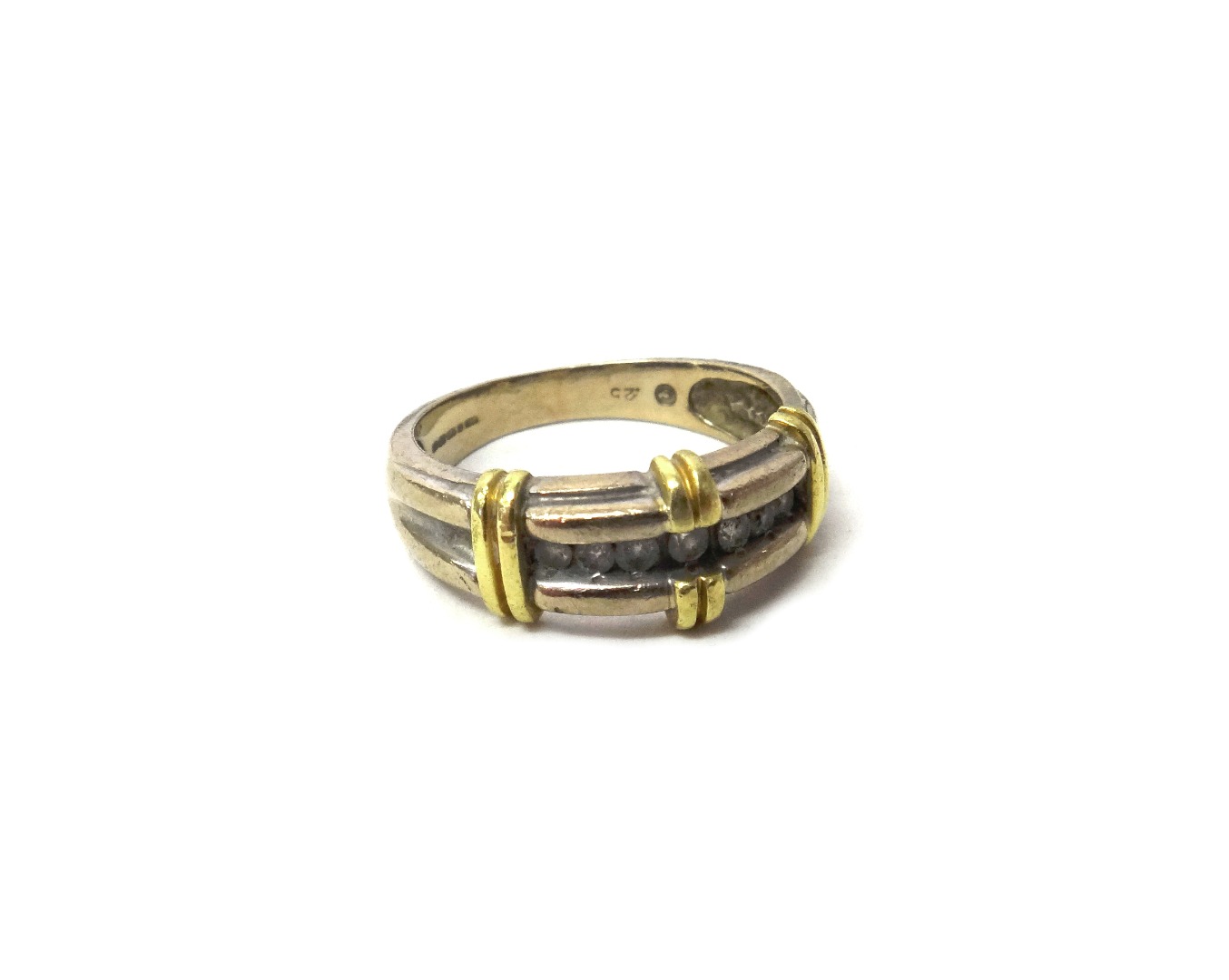 Appraisal: An ct yellow and white gold ring mounted with a