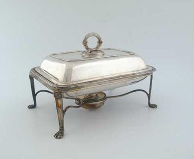 Appraisal: A William IV oblong entree dish and cover reeded borders