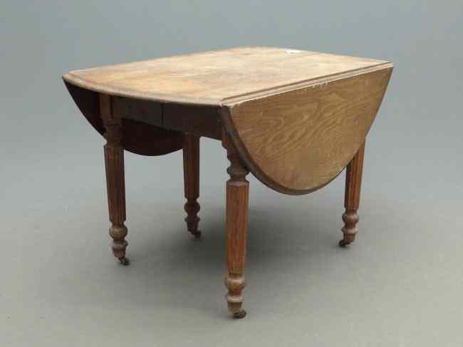 Appraisal: Victorian oak dropleaf table Top '' x '' with ''