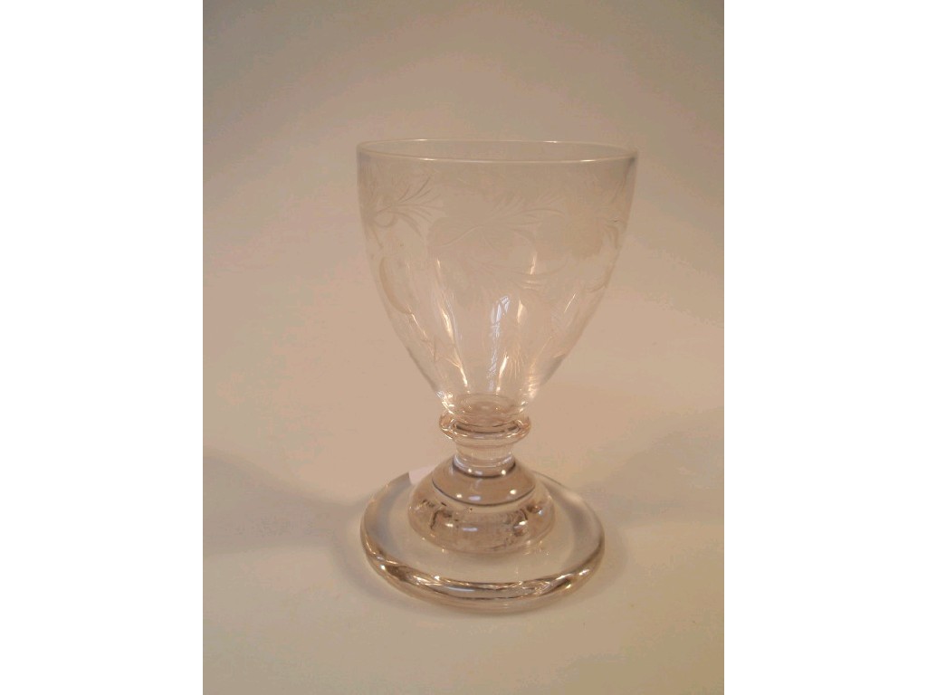 Appraisal: A thC Masonic ale glass the oge bowl engraved with