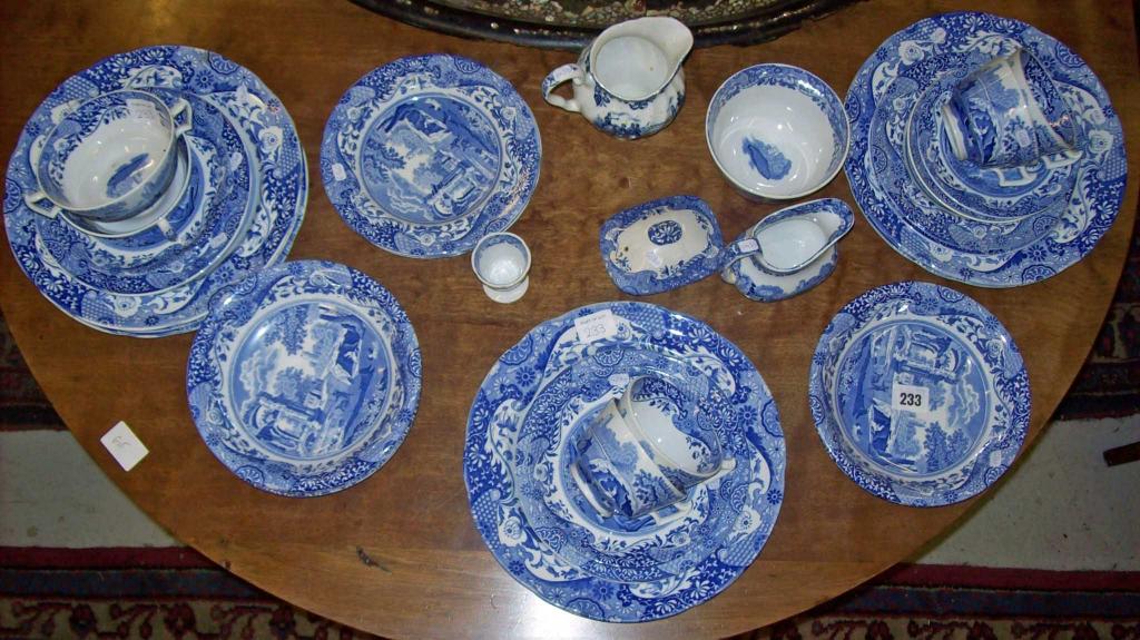 Appraisal: A quantity of Spode's Italian blue and white dinner china