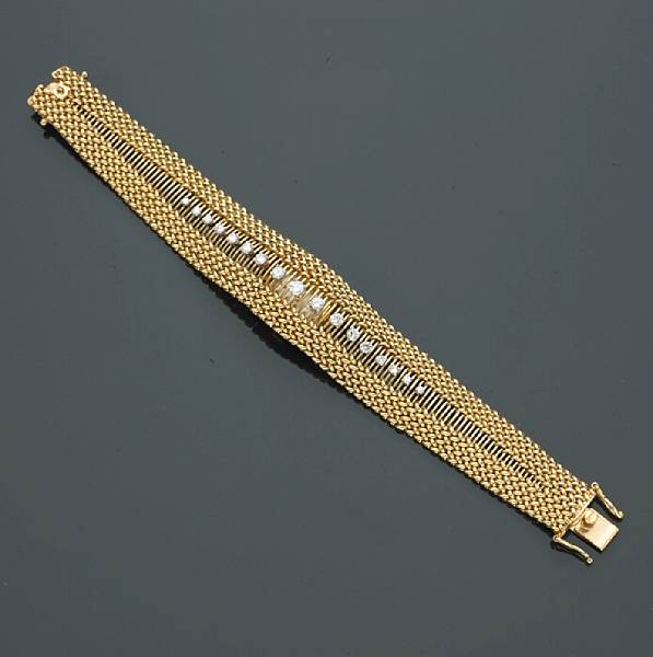 Appraisal: A lady's diamond bracelet wristwatch Omega dial signed Omega estimated