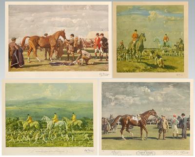 Appraisal: Four signed Munnings prints Sir Alfred James Munnings R A