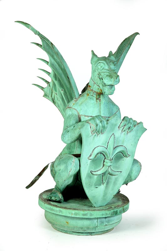 Appraisal: GARGOYLE American or European late th-early th century copper Full-bodied