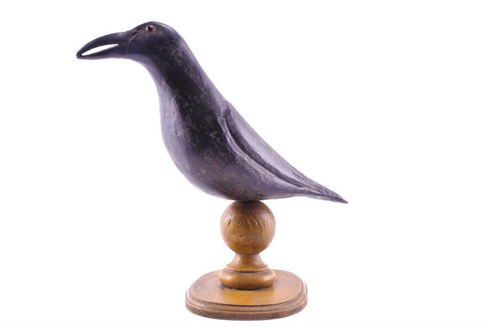 Appraisal: DJV Handmade Crow Decoy Folk Art c 's Featured in