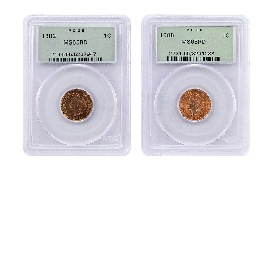 Appraisal: Eight Indian Head One Cents Graded by PCGS Choice group