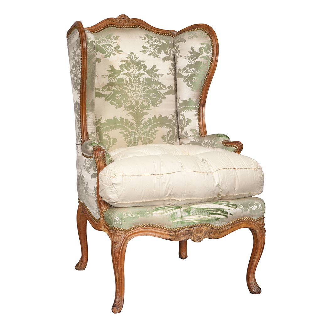 Appraisal: Louis XV Beechwood Bergere a l'Oreilles Jean-Baptiste Gourdin mid th