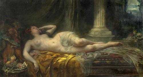 Appraisal: B CHLER EDUARD Vienna Reclining nude Oil on canvas Signed