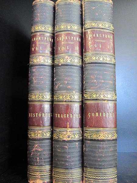 Appraisal: HALLIWELL'S THE COMPLETE WORKS OF SHAKESPEARE IN THREE VOLUMES COMPRISING