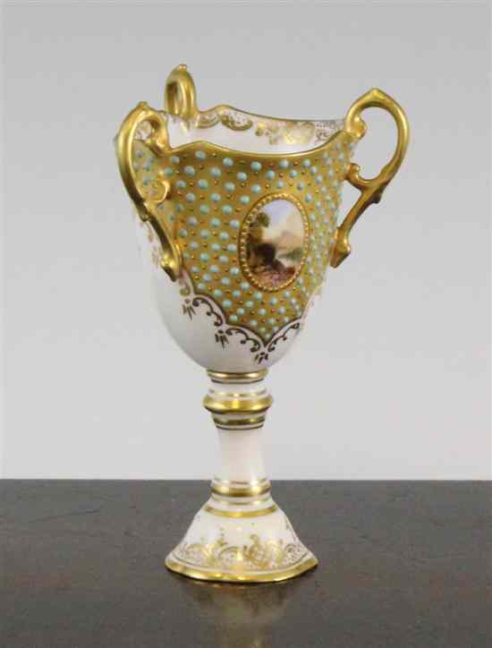 Appraisal: A Coalport miniature or toy three handled loving cup c