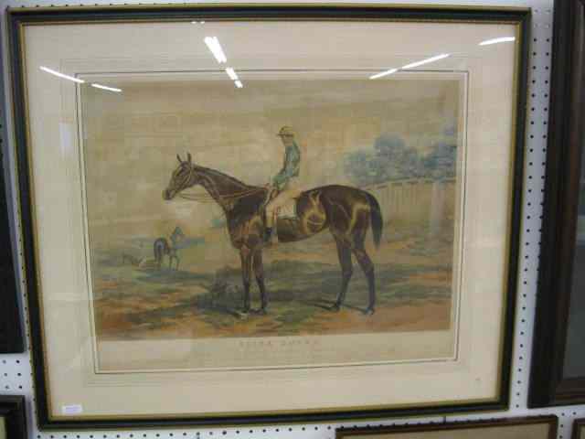 Appraisal: Race Horse Engraving ''Blink Bonny''after Harry Hall famous horse handcolored