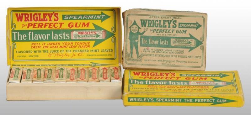 Appraisal: Lot of Cardboard Gum Boxes Description Includes three Wrigley s