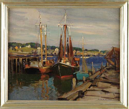 Appraisal: EMILE ALBERT GRUPPE American - SUMMER DAY GLOUCESTER HARBOR Fine