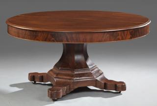 Appraisal: American Empire Flame Mahogany Banquet Dining Tabl American Empire Flame