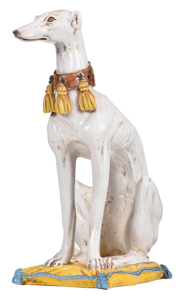 Appraisal: Italian Majolica Polychrome Figure of a Whippet mid th century