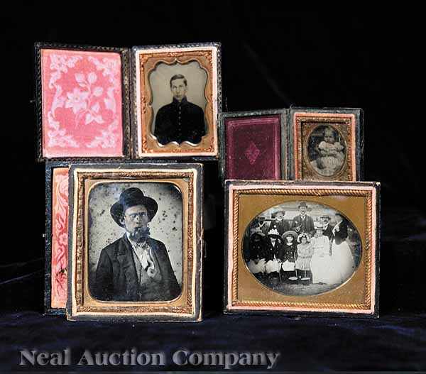 Appraisal: Cased Images a group of seven ambrotypes consisting of a