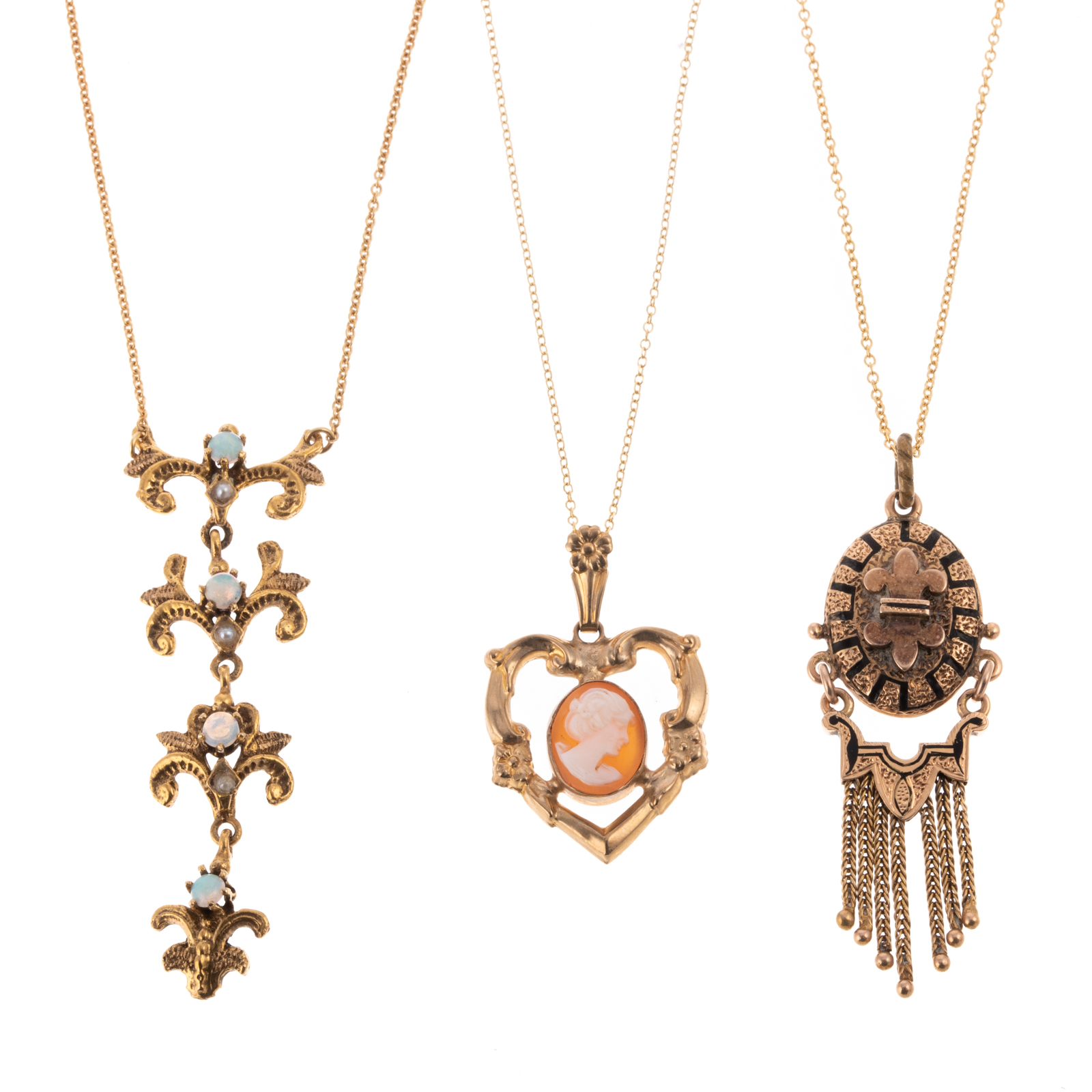 Appraisal: VICTORIAN VINTAGE PENDANTS IN K GOLD K yellow gold Victorian