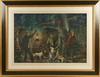 Appraisal: GOUACHE ON BOARD - 'The Maine Coon Hunt' by Gene