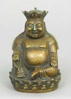 Appraisal: A Bronze Seated Buddha ca Early th Century A happy