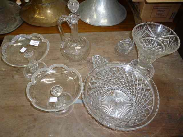 Appraisal: A PAIR OF VICTORIAN CUT GLASS COMPORTS diameter together with