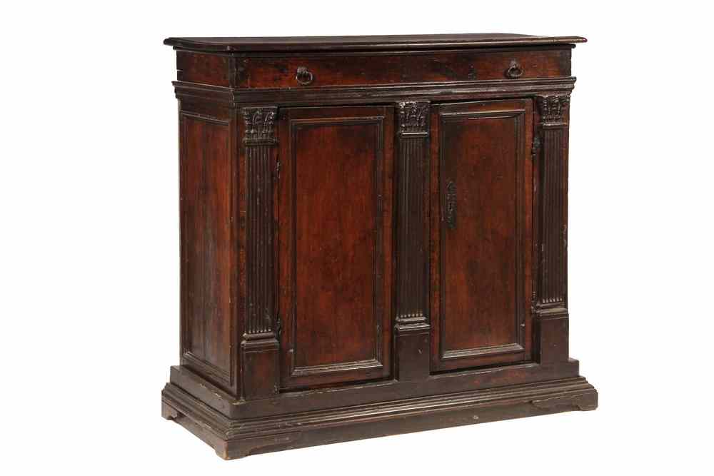 Appraisal: ENGLISH COURT CUPBOARD - th c English Walnut Court Cupboard