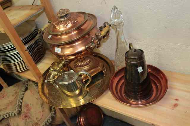 Appraisal: A VICTORIAN LONDON MADE COPPER ZINC LINED SAMOVAR with brass