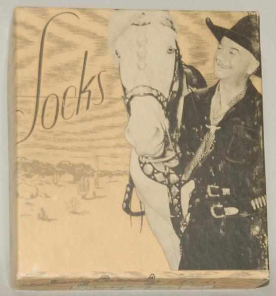 Appraisal: Vintage Hopalong Cassidy Sock Box For size socks Nice depiction