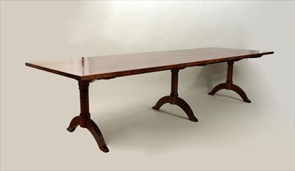 Appraisal: Contemporary Maple Trestle Table x ft in x ft in