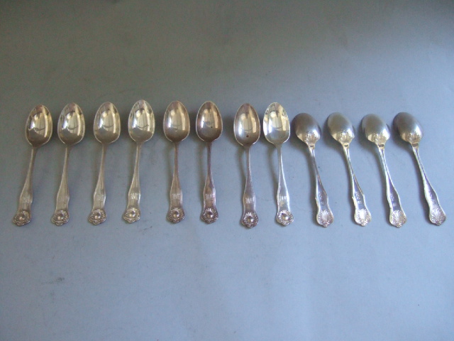 Appraisal: Two sets of six silver coffee spoons the handles with