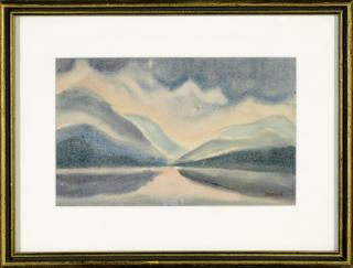 Appraisal: Untitled Mountain Lake Landscape by Emil Bisttram Emil Bisttram -