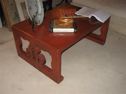 Appraisal: Chinese style red painted low table th century