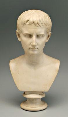 Appraisal: Molded composition classical bust possibly a young Caesar circular socle